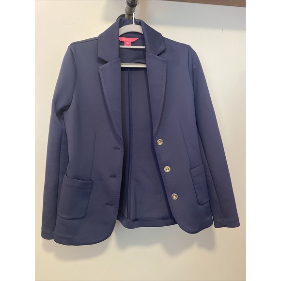 Lilly Pulitzer Jackets & Blazers - Lilly Pulitzer Women's Braylee Blazer Navy Stretch Blazer Size XS